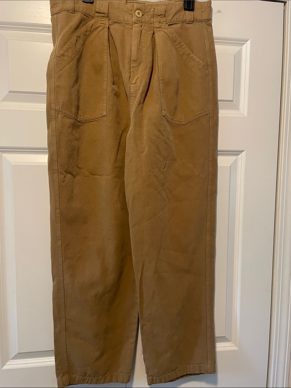 Free People Wide-Leg Cotton Pants in Brown